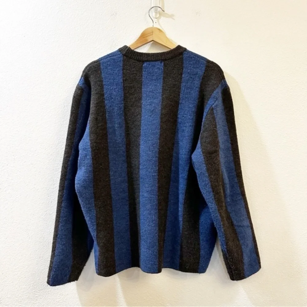 Zara Men's Le Numero 65 Textured Sweater‎ Blue/Black Size Small
